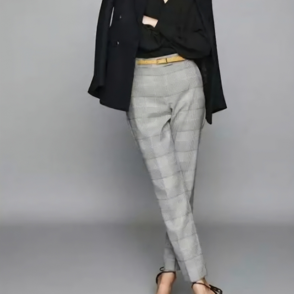335. Reiss Deborah Glen Black & White Checkered Women's Trousers - Size 2